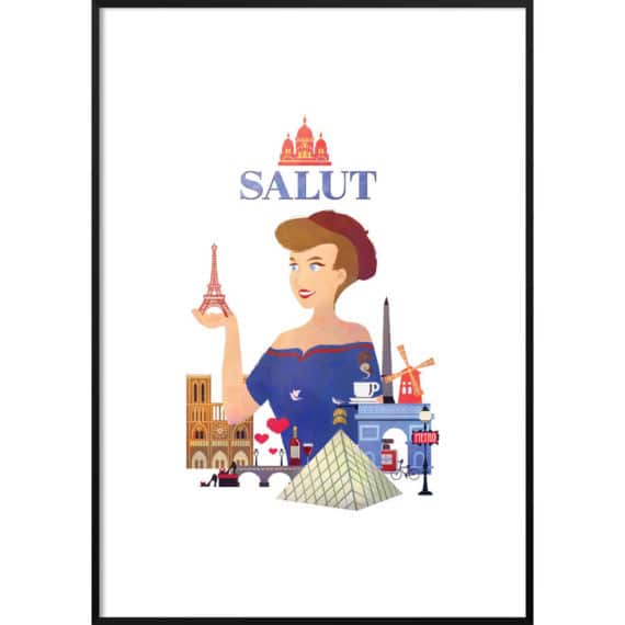 Plakat Francja – cześć!