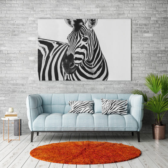 Plakat Zebra w salonie