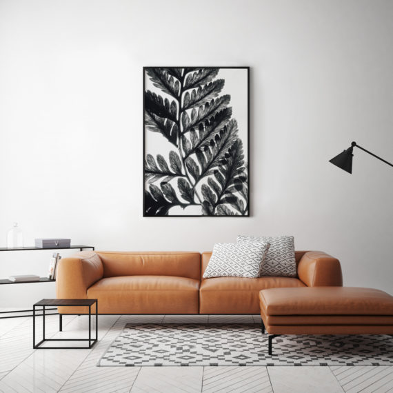 Liść czarno-biały 4