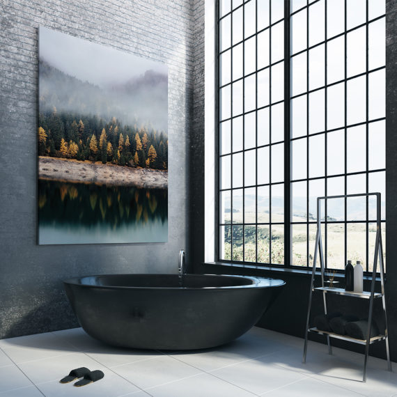 Plakat Odbicie lasu w łazience