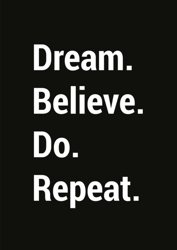 dream believe do repeat czarny