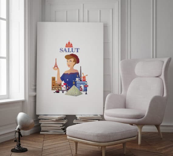 Plakat Francja – cześć!