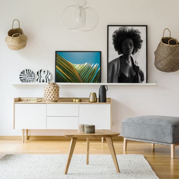 Plakat Curly head black and white