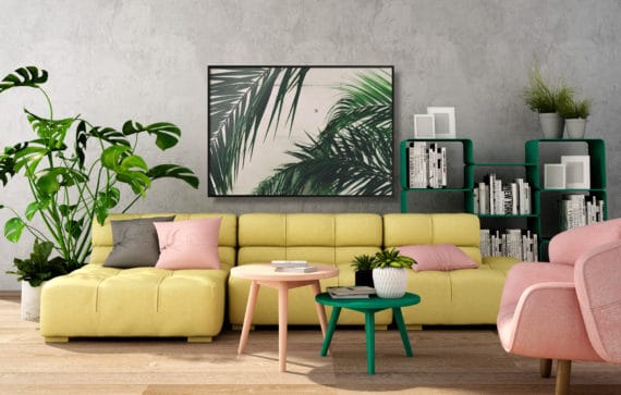 Plakat Zielone liście palmy