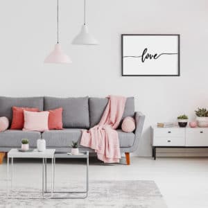 plakat napis miłość