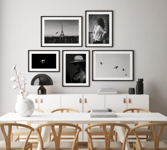 Plakaty: Klasyczny Paryż; Łabędź; Radość; Kobieta w kapeluszu; Ptaki na niebie