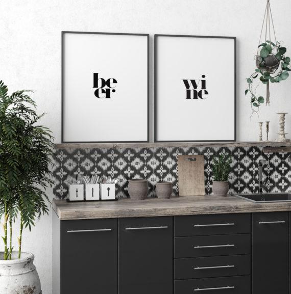 Placate Beer (white); Plakat Wine (white)