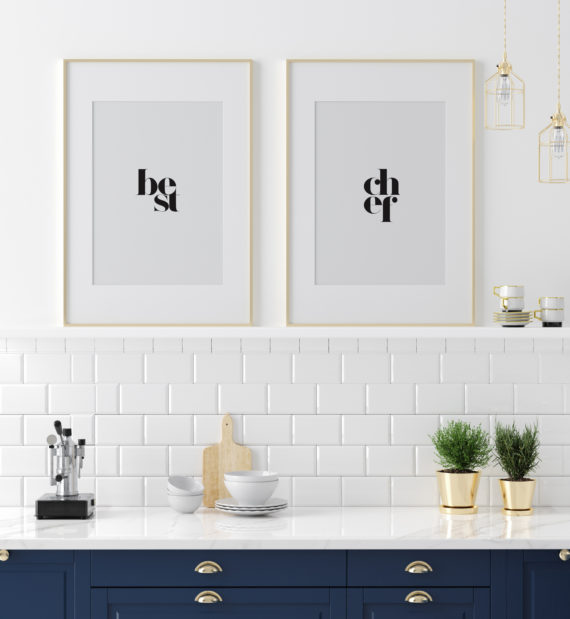 Plakat Best (white); Plakat Chef (white)