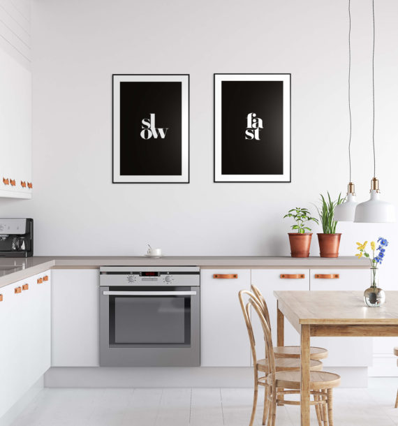 Plakat Slow (black); Plakat Fast (black)