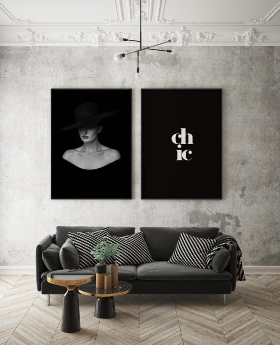 Plakat W cieniu kapelusza; Chic (black)