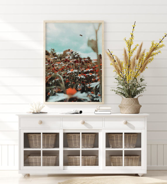 Plakat Łąka kwiatów na ścianie