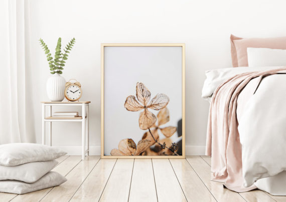 Plakat Szkielet hortensji w sypialni