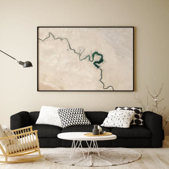 Plakat Rzeka na pustyni w salonie