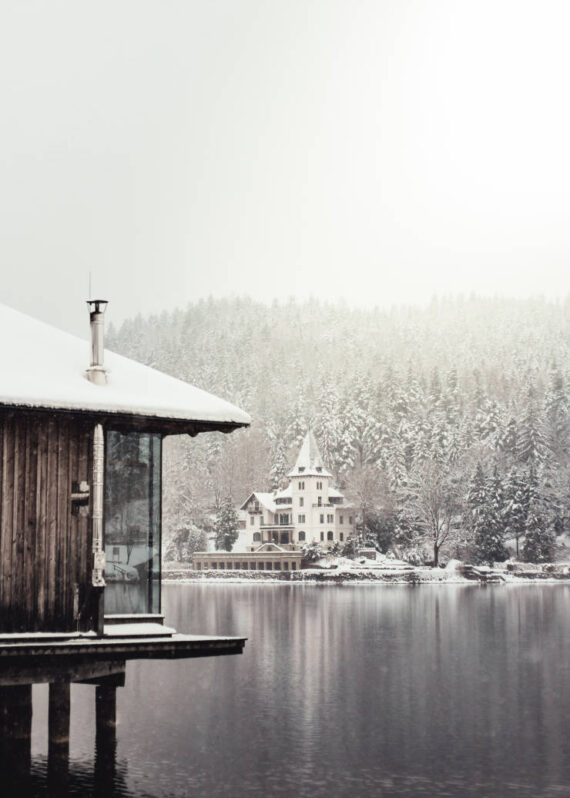 Plakat Górskie jezioro